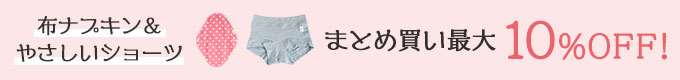 布ナプキン＆やさしいショーツまとめ買い最大10％オフ
