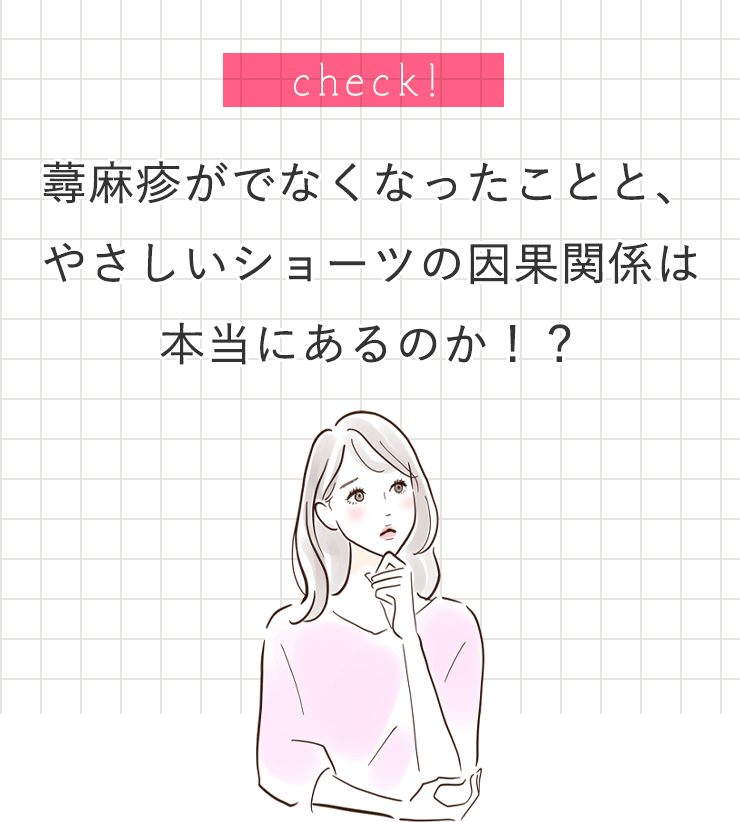 蕁麻疹がでなくなったことと、やさしいショーツの因果関係は本当にあるのか！？